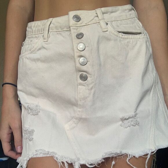 Free People Off White Denim Skirt - Picture 7 of 9